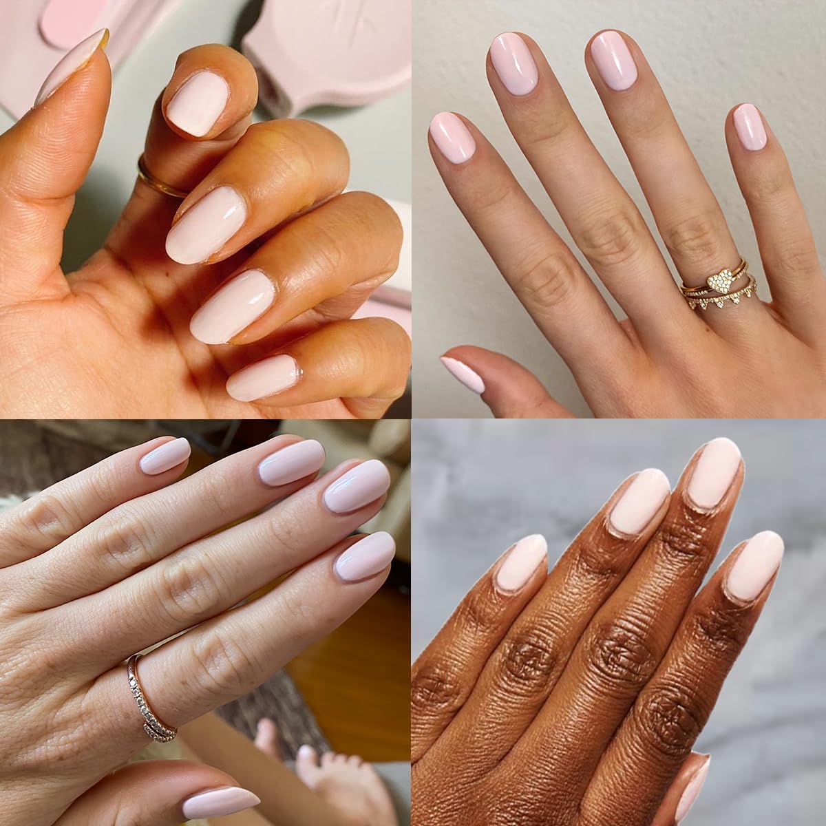 Olive & June GH Baby Pink swatch on nail wheel showing true shade