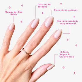 Olive & June Super Glossy Top Coat bottle detail boosting shine and long wear