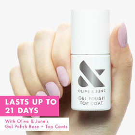 Olive & June brush stroke demonstrating smooth application and even coverage