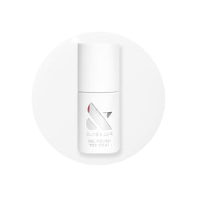 Olive & June top coat front bottle showing label and clean formula benefits