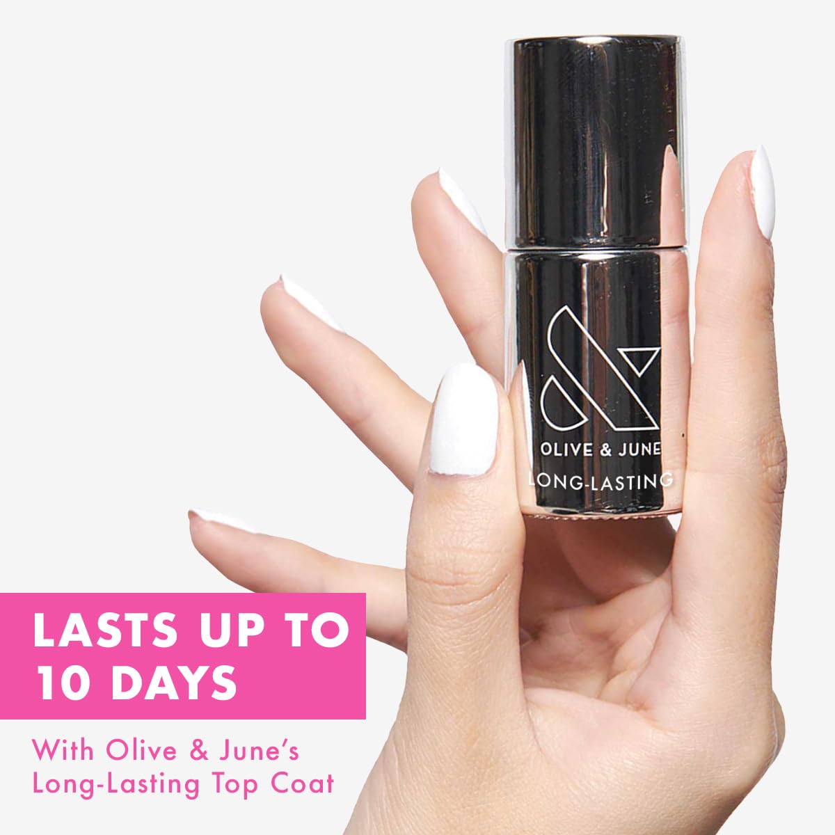 Olive & June wide fan brush close-up for faster even application