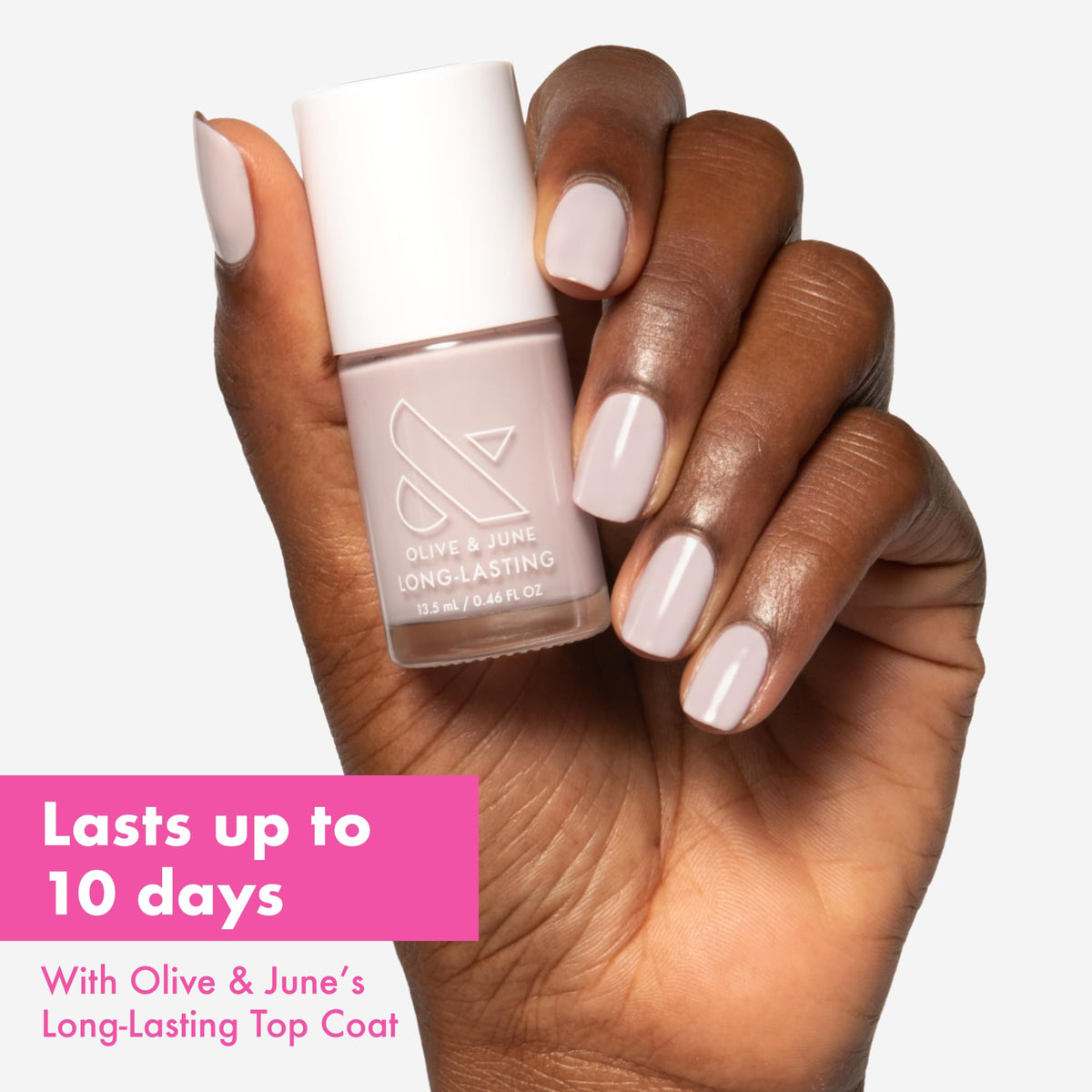 Olive & June wide fan brush close-up for smooth, fast coverage