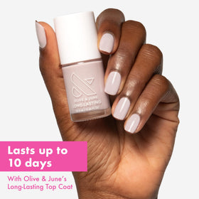 Olive & June wide fan brush close-up for smooth, fast coverage