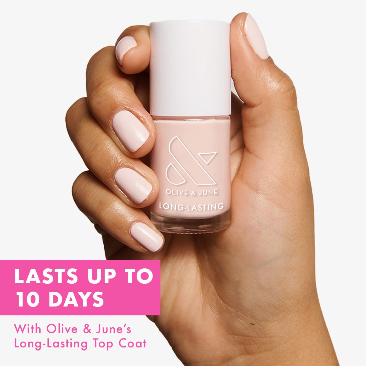 Olive & June wide fan brush spreading polish for smooth coverage