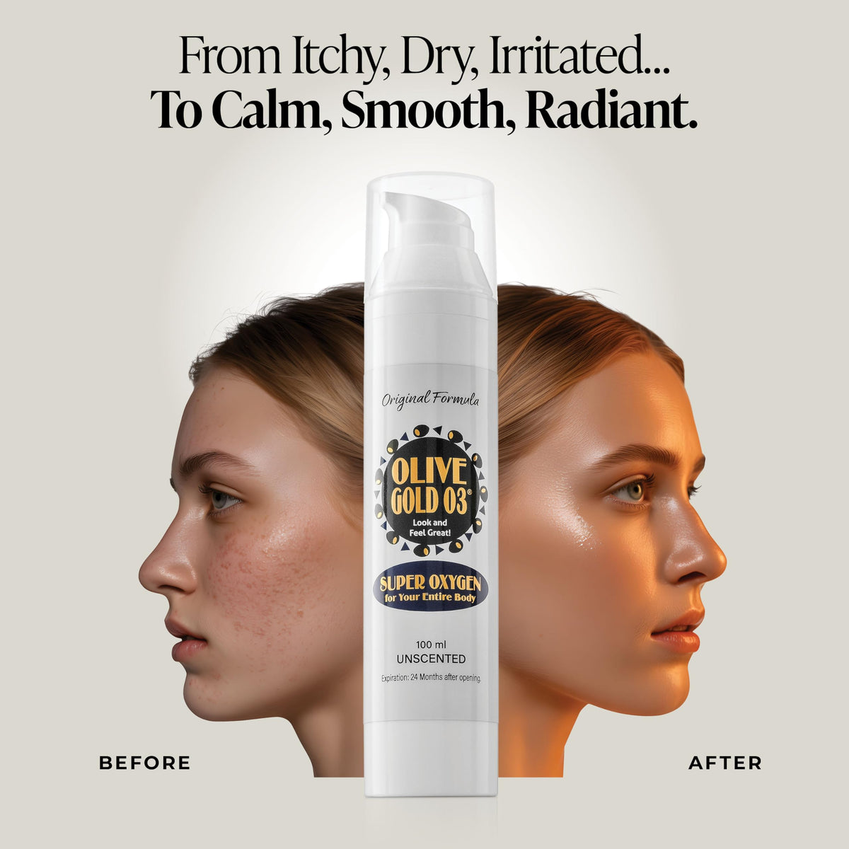 olive gold 03 hand applying lotion demonstrating quick absorption and hydration