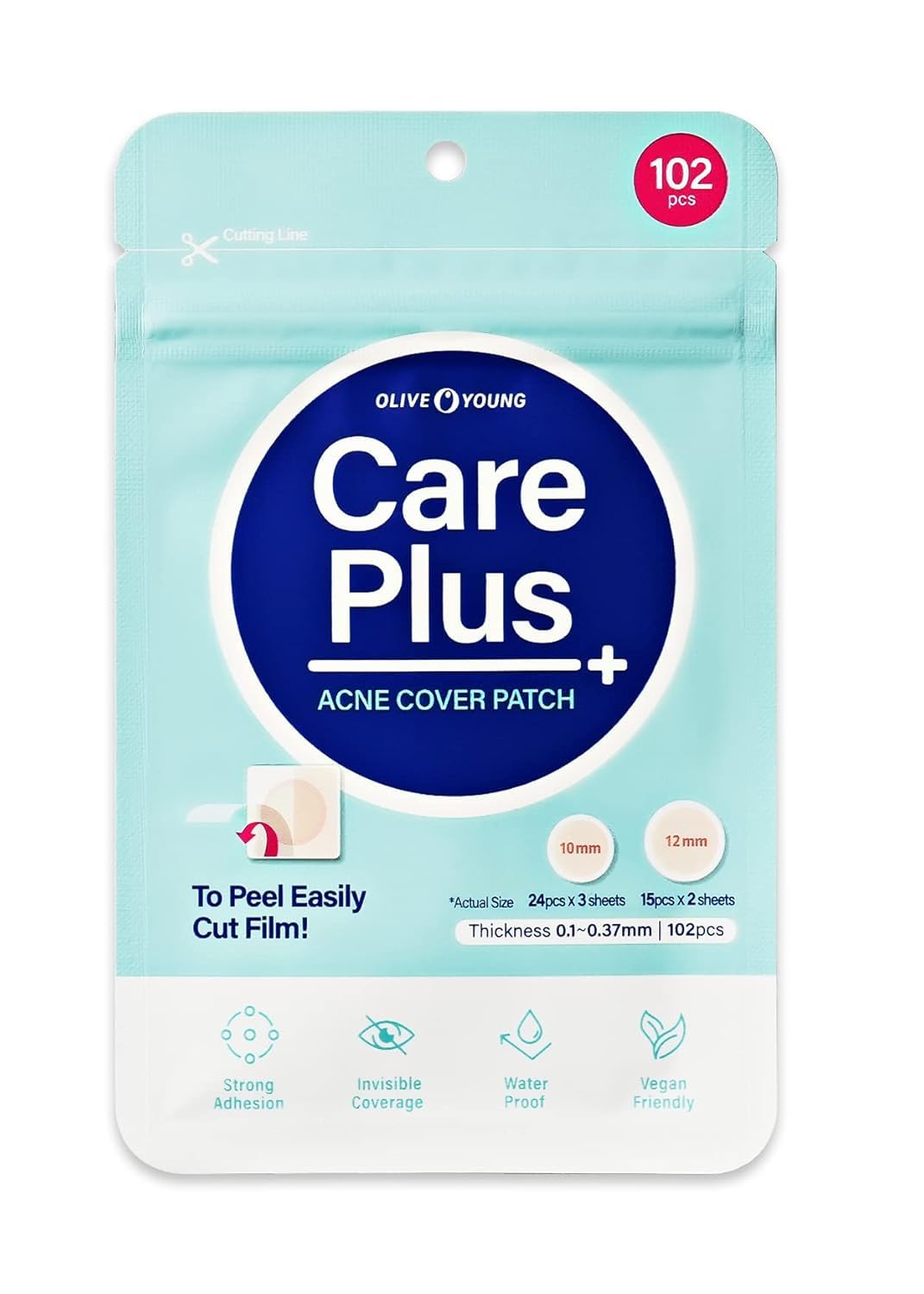 OLIVE YOUNG packaging front showing 102-count and benefits