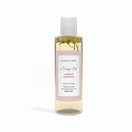 Olivia Care front packaging shows 4 oz bottle and floral branding, promotes hydration
