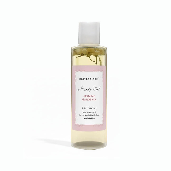 Olivia Care front packaging shows 4 oz bottle and floral branding, promotes hydration