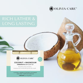 Olivia Care bar beside ruler showing 5 oz size for scale and convenience