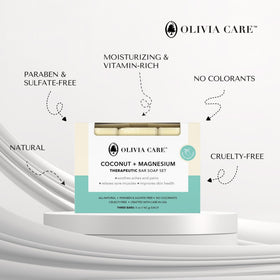Olivia Care rich creamy lather in hand demonstrating moisturizing foam