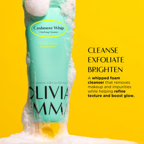 OLIVIAUMMA close-up of dense whipped foam highlighting gentle cleansing action