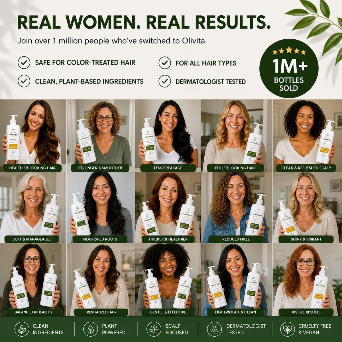 OLIVITA bottles in hand size scale showing convenient daily-use volume