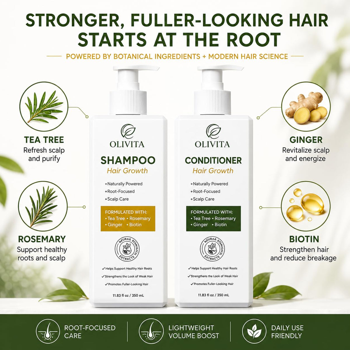 OLIVITA shampoo lather detail showing gentle cleansing without stripping