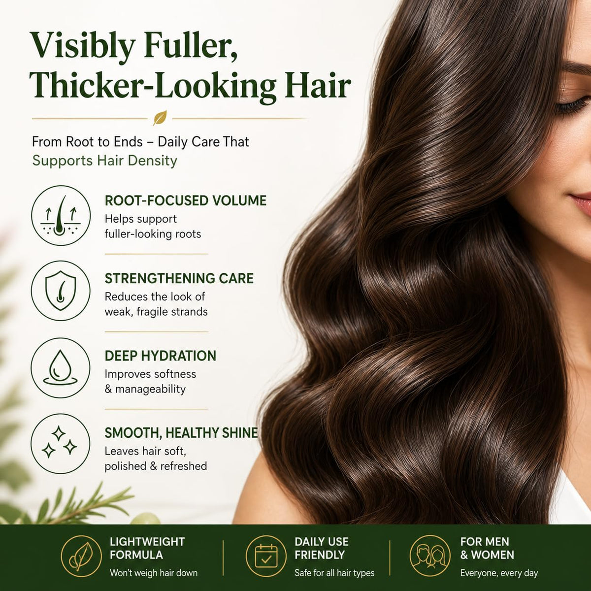 OLIVITA shampoo pump close-up highlighting easy dispensing and control