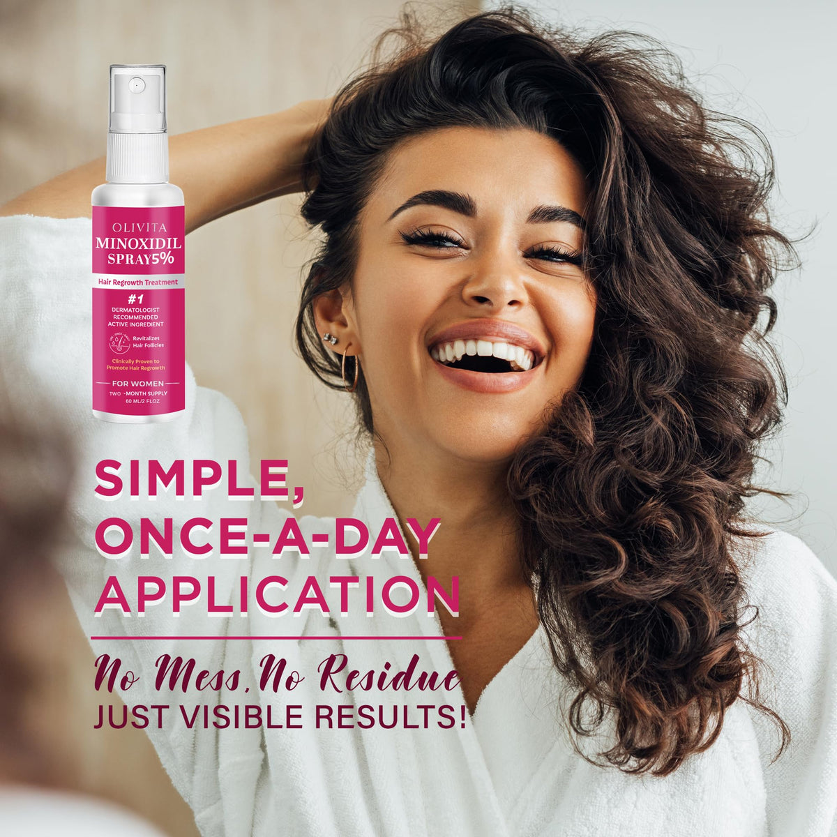 OLIVITA spray nozzle close-up for precise application and mess-free use