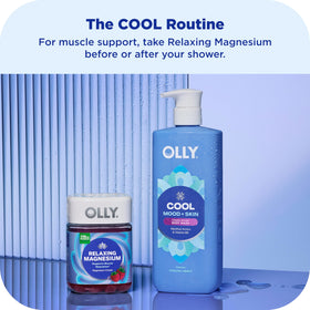 OLLY label close-up highlighting active ingredients and dermatologist-tested benefit