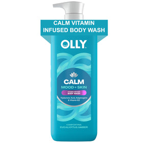 OLLY front bottle showing eucalyptus amber scent and calming benefit