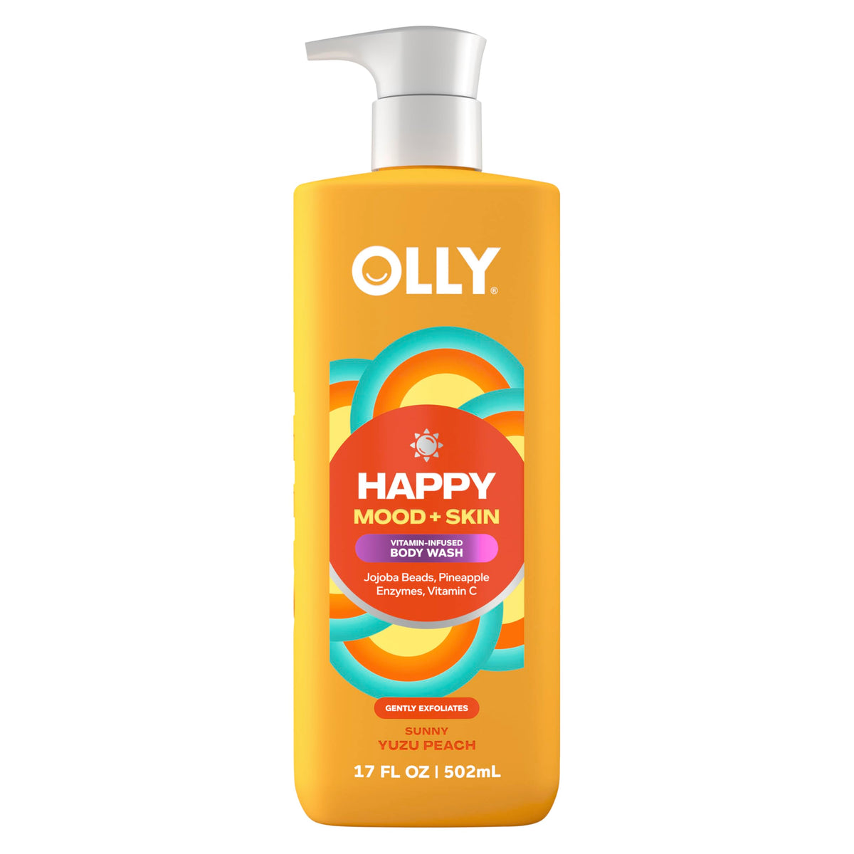 OLLY front packaging showing bottle and clear label for mood-boosting benefit