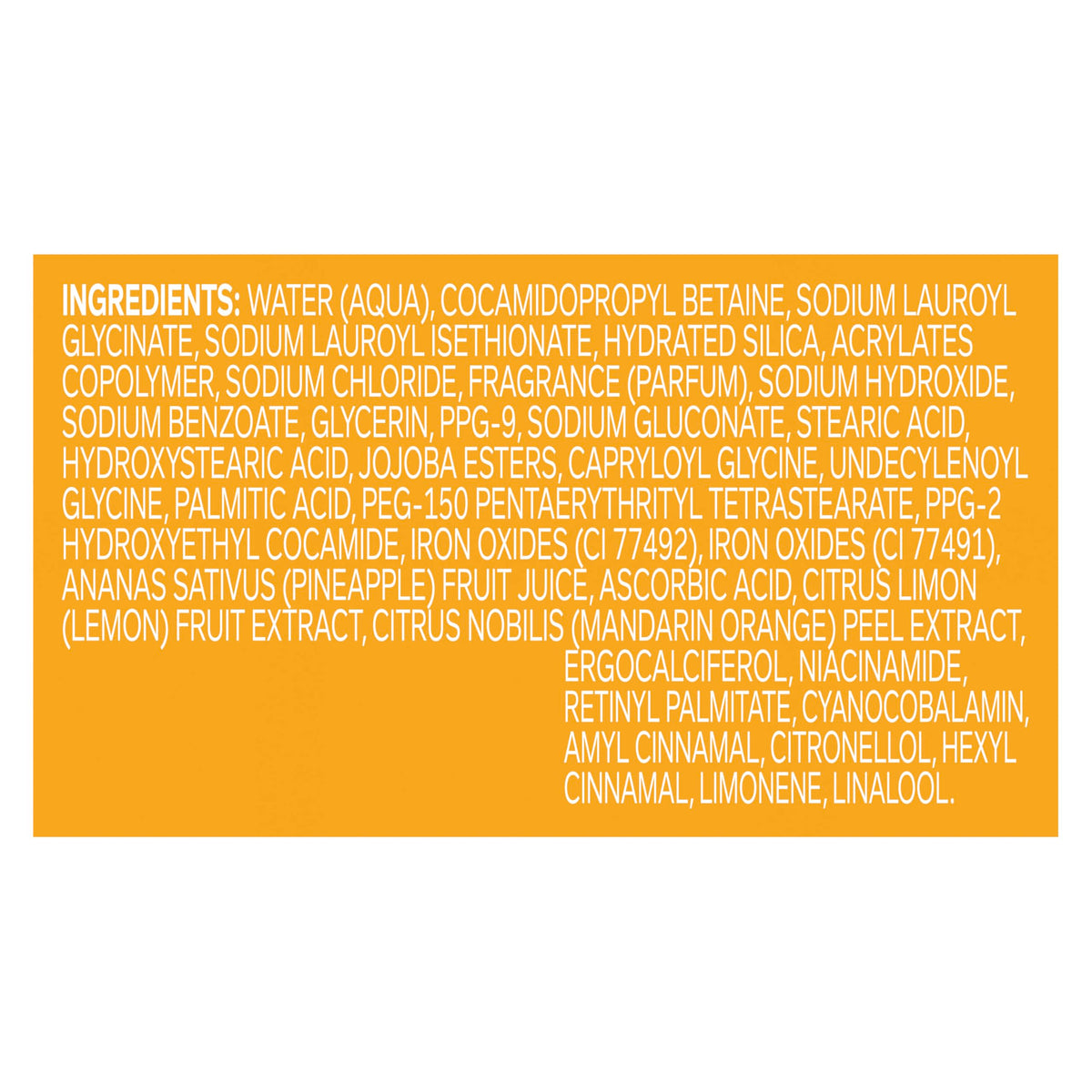 OLLY ingredients label detail highlighting vitamin C and enzyme benefits