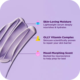 OLLY label close-up listing retinol vitamin D and botanical complex benefits