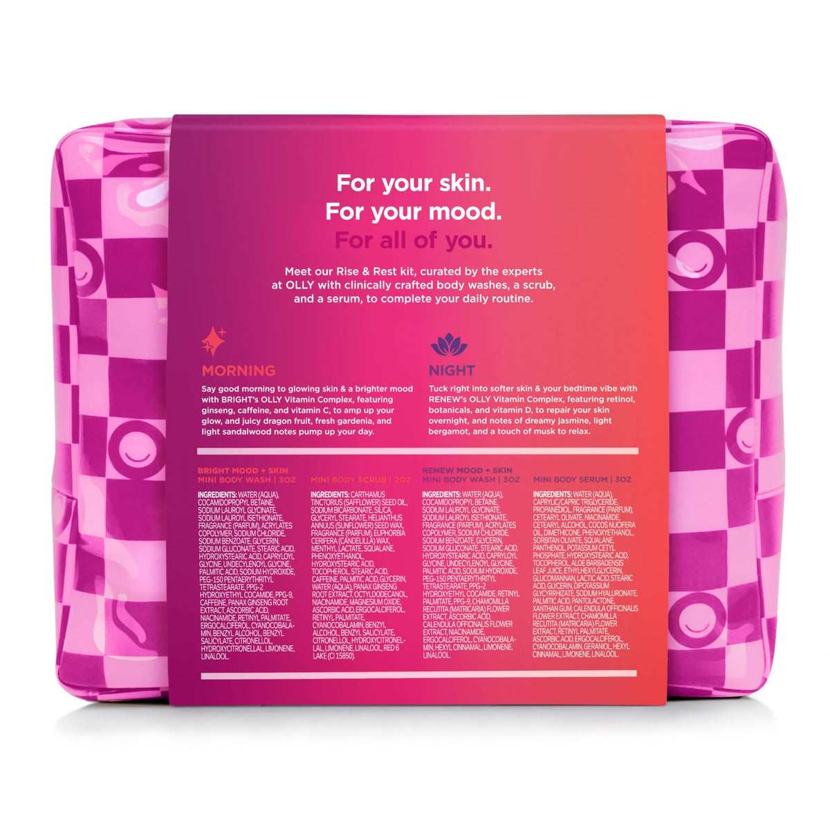 OLLY Renew body serum pouring demonstrating lightweight hydration and fast absorption