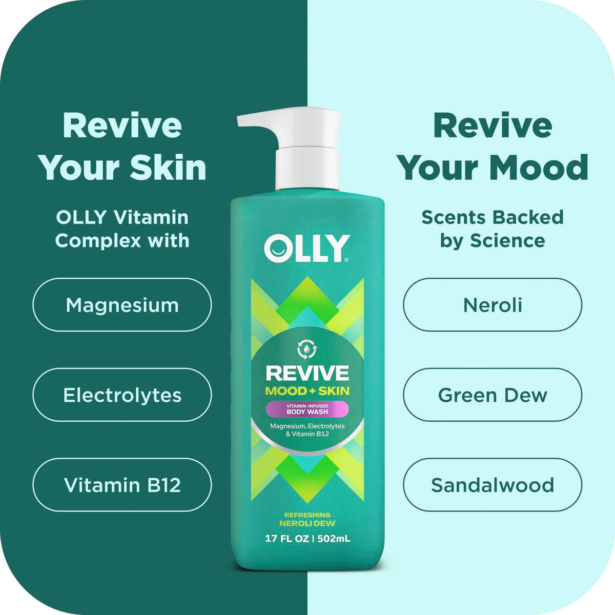 OLLY creamy lather close-up demonstrating rich hydration