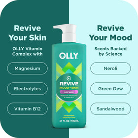 OLLY creamy lather close-up demonstrating rich hydration