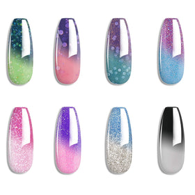 Omainy front packaging showing all eight thermal gel bottles and their colors for variety