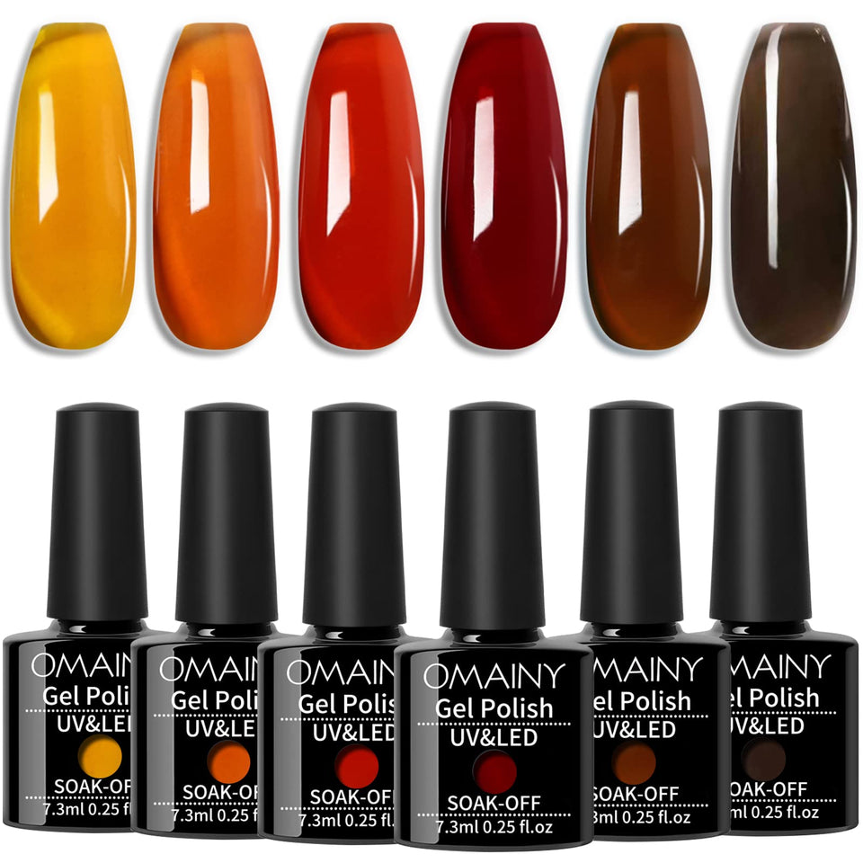 Omainy front packaging box showing six jelly gel bottles and gift-ready presentation benefits