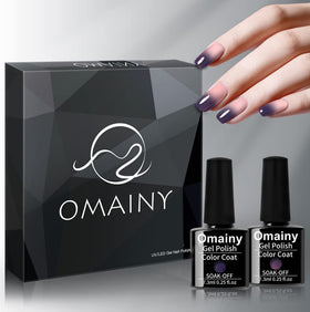 Omainy lifestyle autumn manicure on model hand showcasing season-ready colors and style benefit