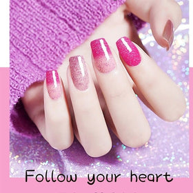 Omainy nail length scale comparison showing how longer nails enhance color gradients