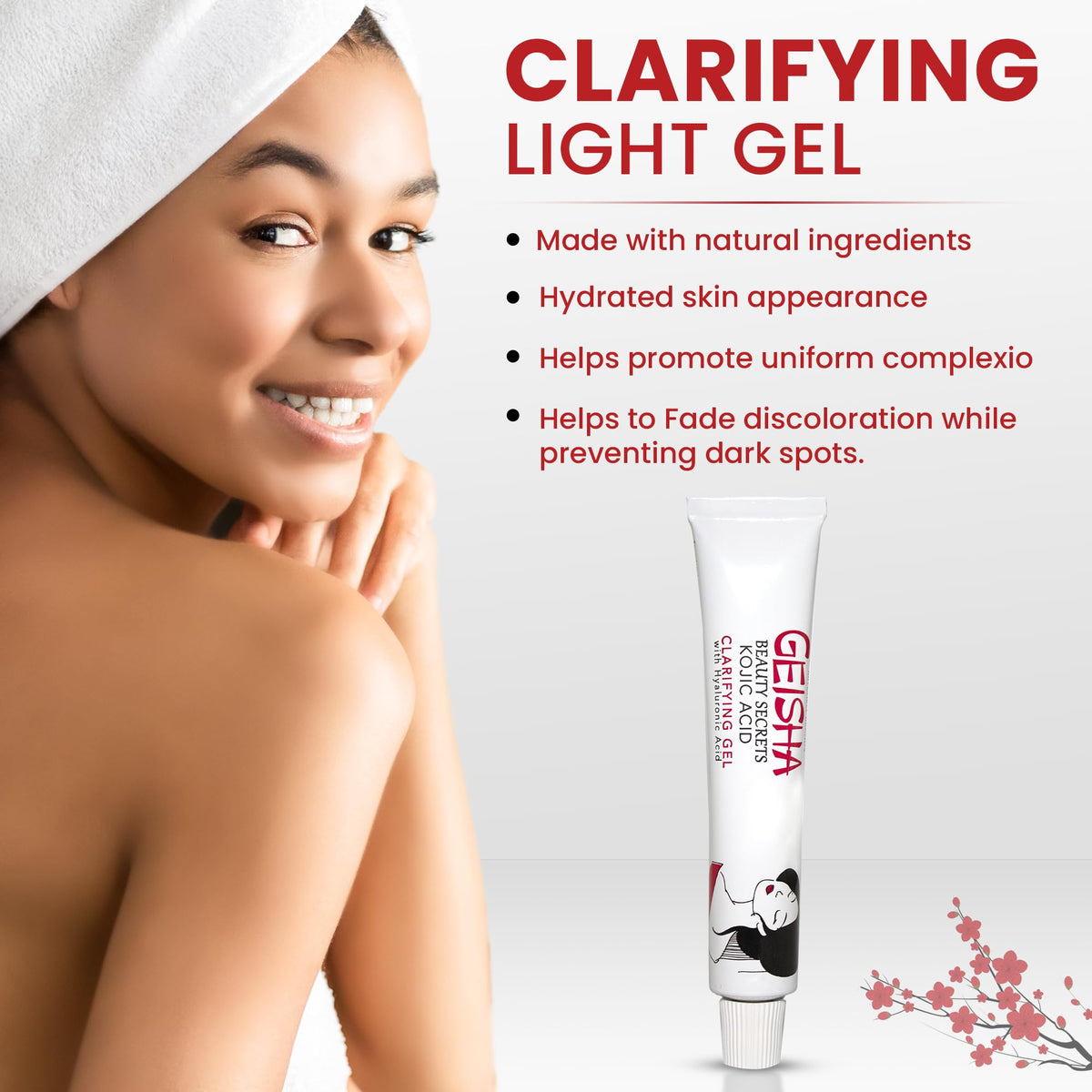 OMIC Geisha gel applied to hand demonstrating targeted spot treatment benefit