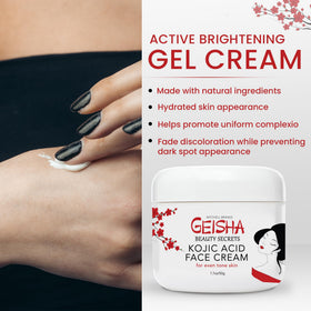 OMIC Geisha applied to elbow showing targeted brightening and moisturization benefit