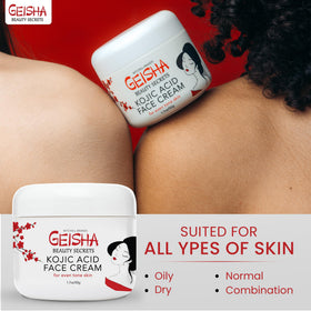 OMIC Geisha cream on fingers demonstrating smooth spread and hydration benefit