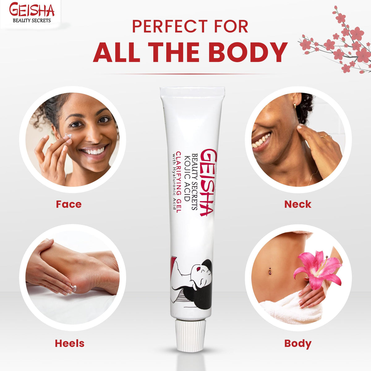 OMIC Geisha label and ingredient list showing kojic and hyaluronic benefits