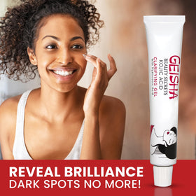 OMIC Geisha on bathroom shelf illustrating nightly routine and skin clarity