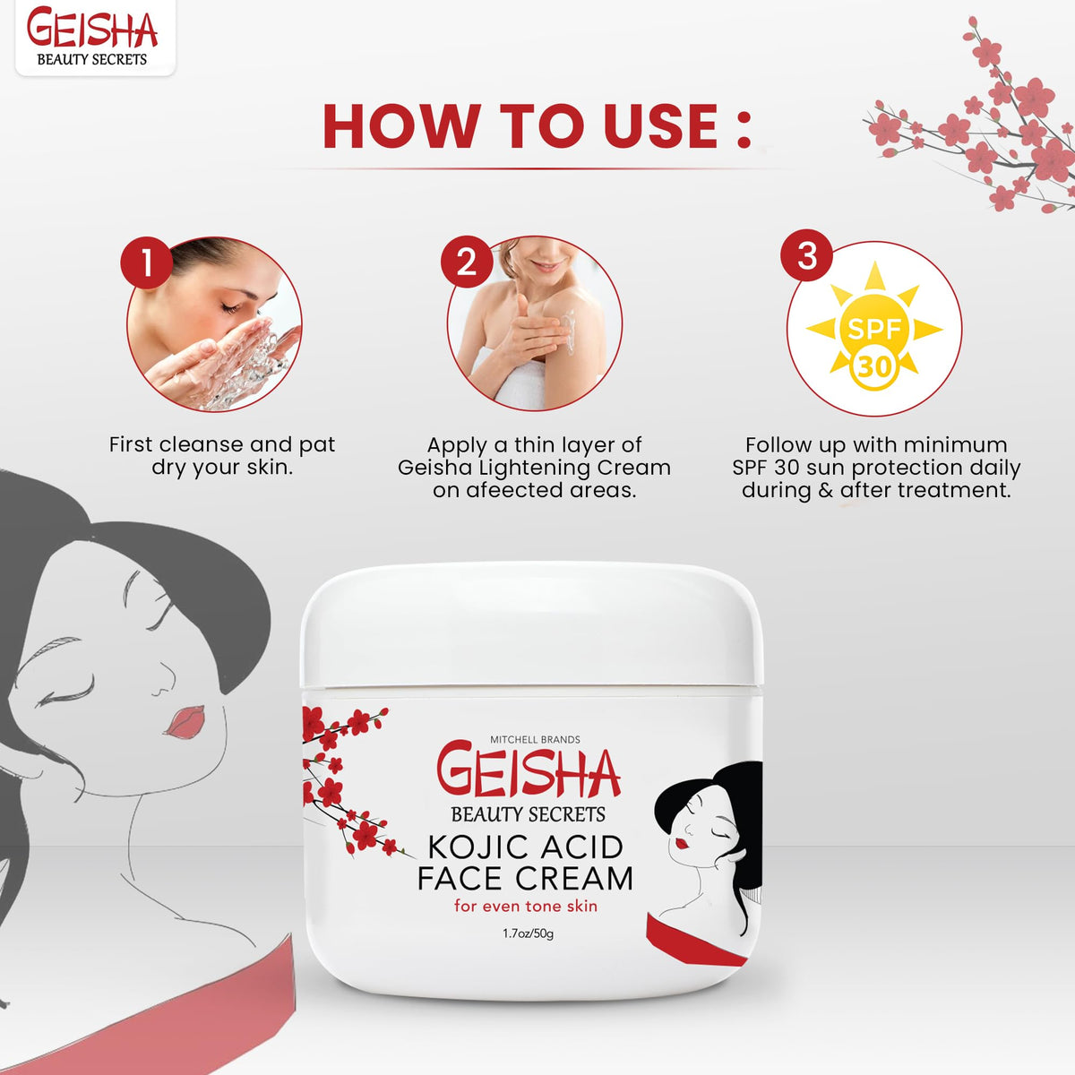 OMIC Geisha open cap showing creamy texture and easy application benefit