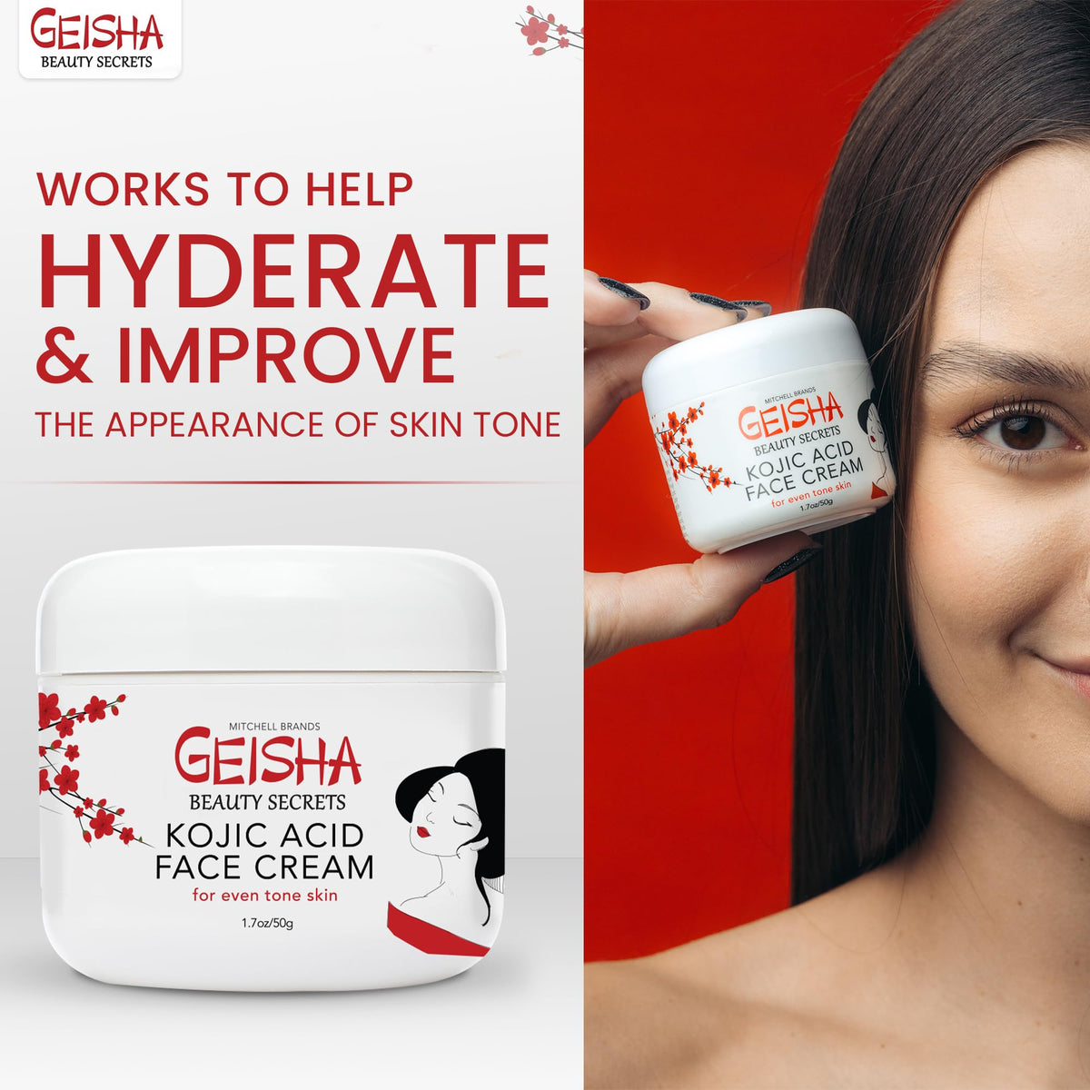 OMIC Geisha next to a ruler showing 50 ml compact travel-friendly size benefit
