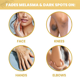 OMIC Lighten-Up serum applied to underarm, demonstrates targeted evening application benefit