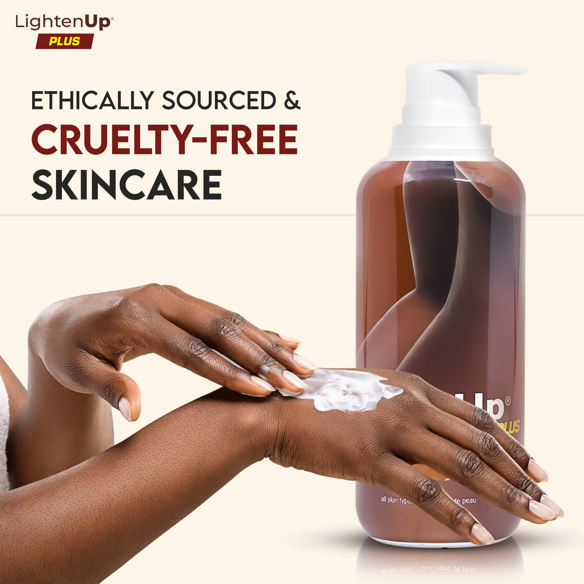 OMIC Lighten-Up being applied to elbow to soften and even skin tone