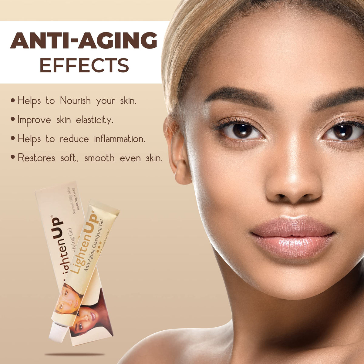OMIC Lighten-Up ingredients label with alpha arbutin and argan oil listed
