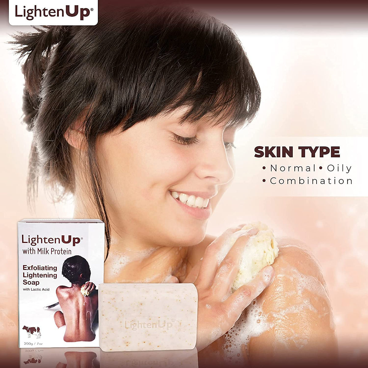 OMIC Lighten-Up applied to knees showing smoother skin appearance