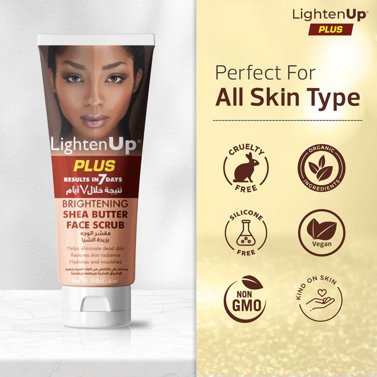 OMIC Lighten-Up on bathroom shelf in lifestyle setting for routine