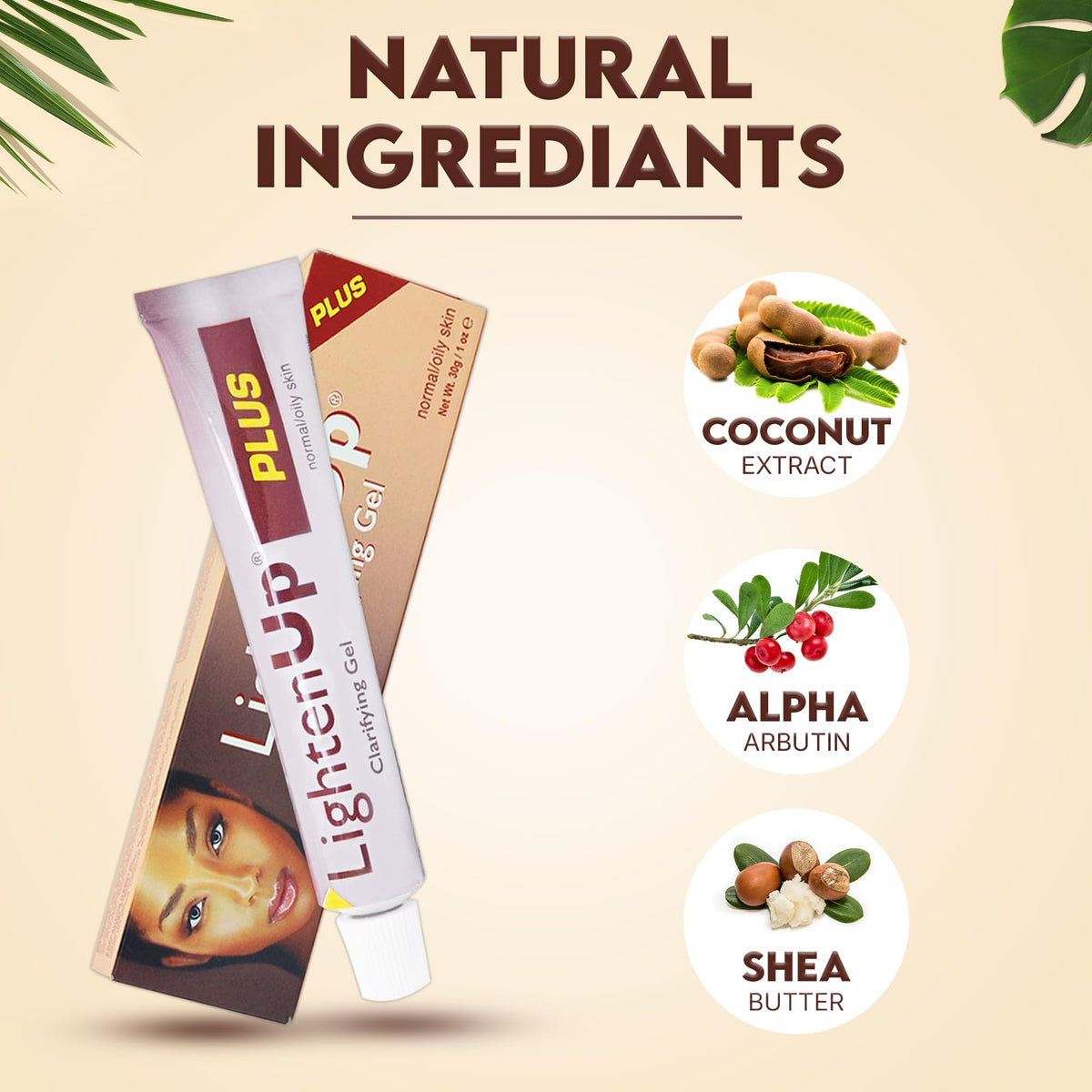 OMIC Lighten-Up Plus ingredients featuring alpha arbutin and tamarind extract for brightening