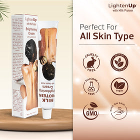 OMIC Lighten-Up dispensing cream from tube demonstrating easy application