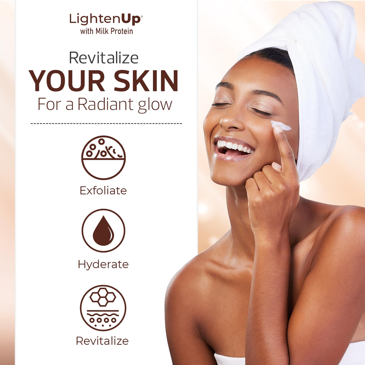 OMIC Lighten-Up next to ruler showing 1.7 fl oz size clarity