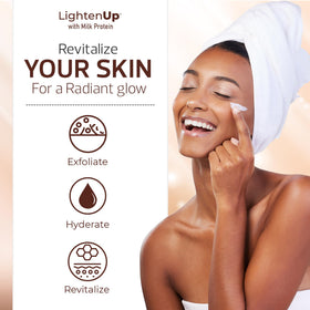 OMIC Lighten-Up next to ruler showing 1.7 fl oz size clarity