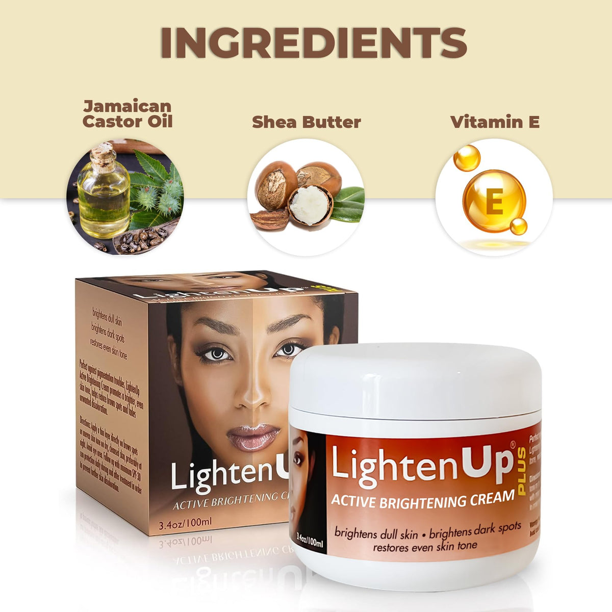 OMIC Lighten-Up cream texture close-up showing smooth consistency and hydration