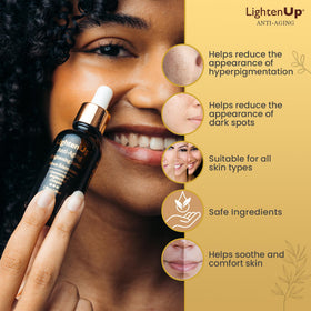 OMIC Lighten-Up serum texture close-up, lightweight finish for quick absorption
