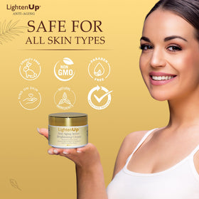 OMIC Lighten-Up cream texture close-up showing smooth hydration